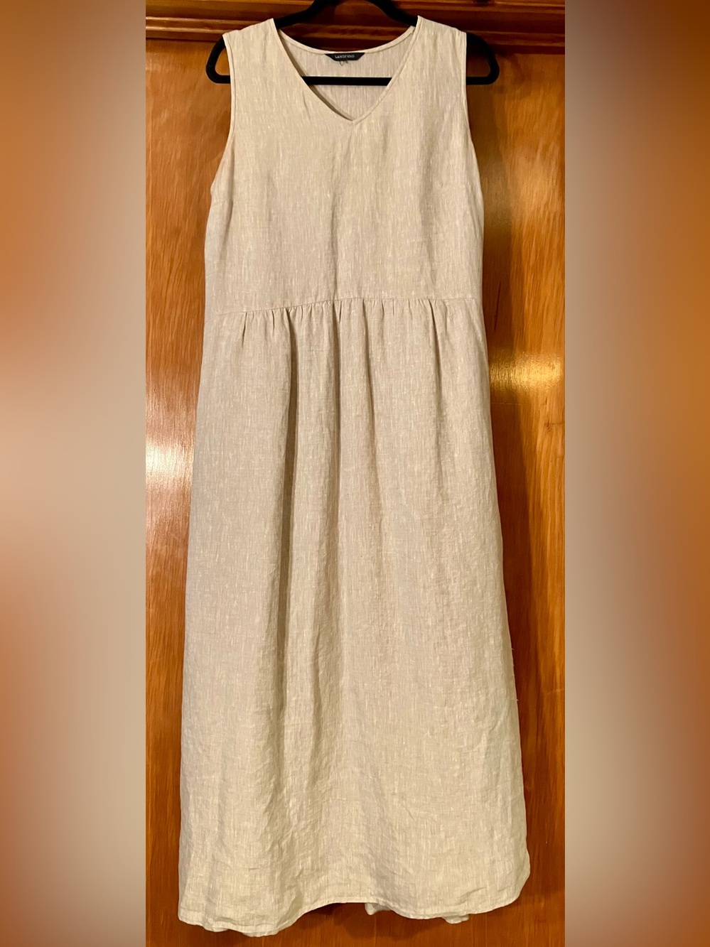 Lands' End Beige Tiered Maxi Skirt